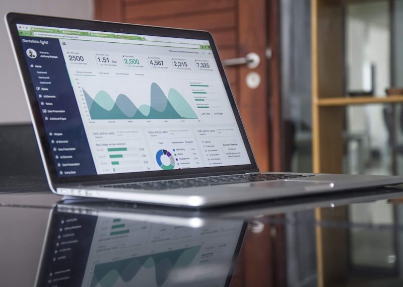 Business analytics dashboard with charts and data visualization