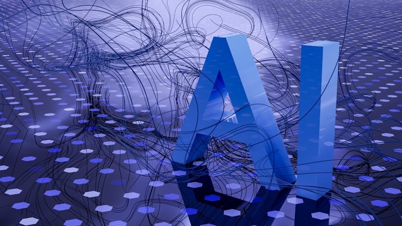 AI and machine learning concept with code visualization